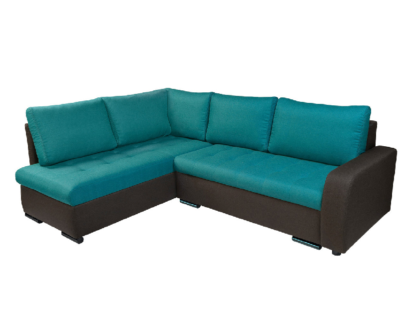 Rohová sedačka Delphine sivá/tyrkysová, ľavá