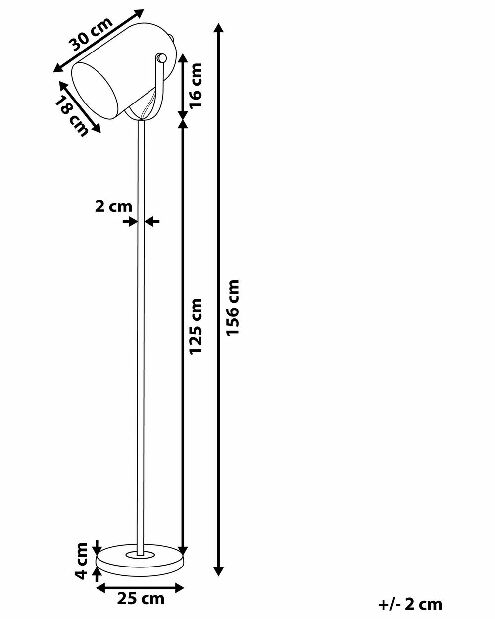 Stojaca lampa TYRO (kov) (čierna)