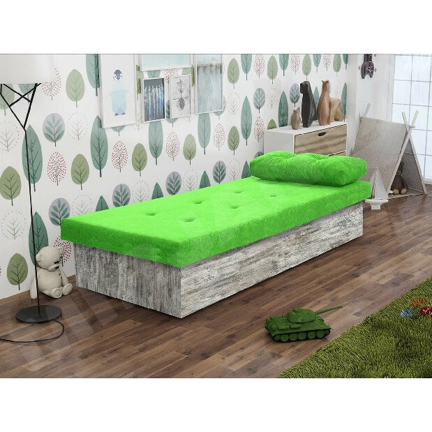 Jednolôžková posteľ 80 cm Nikroguta (zelená) *výpredaj