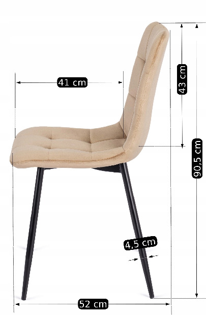 Jedálenská stolička Permite (béžová) 