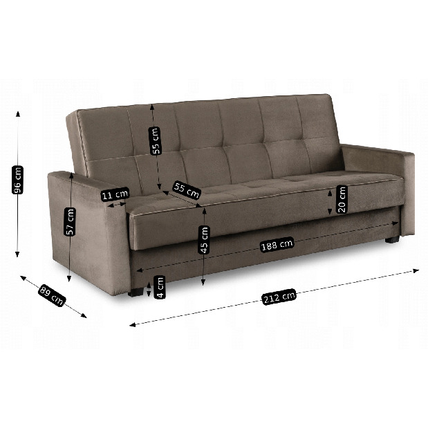 Pohovka Alibi (sivá) 