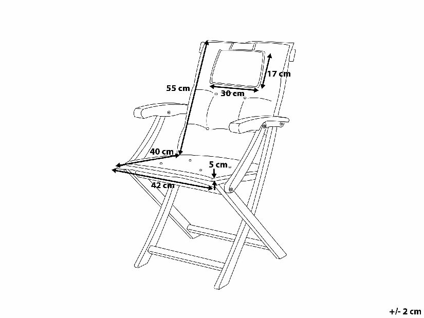 Set 2 ks. záhradných stoličiek MATARI (sivá)