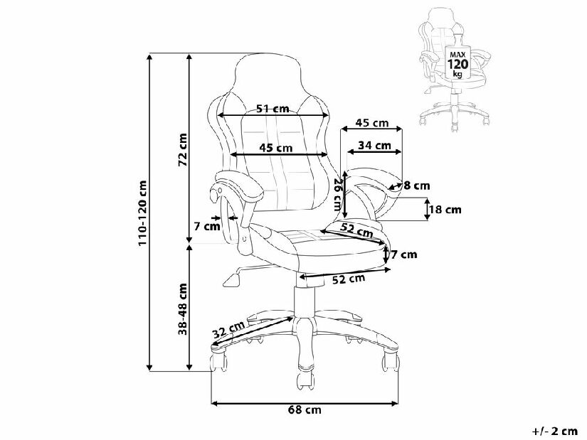 Kancelárska stolička Prune (zlatohnedá)