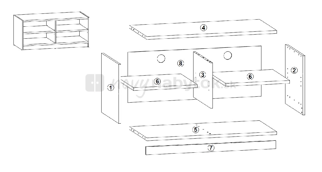 TV stolík/skrinka BRW Lendi RTV/103