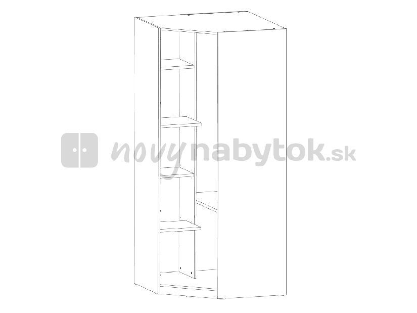Rohová šatníková skriňa City C/28