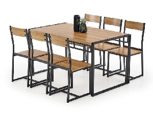 Jedálenský stôl Booker (drevo + čierna)