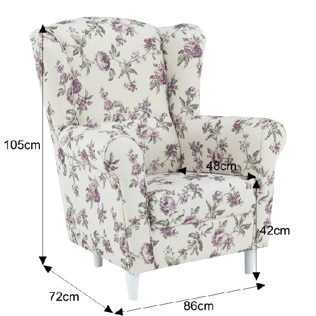 Kreslo Charlie Rose 18 (kvetinová) *výpredaj