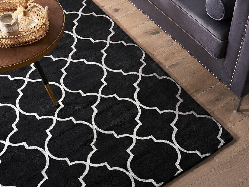 Koberec 160x230 cm YOLK (látka) (čierna)