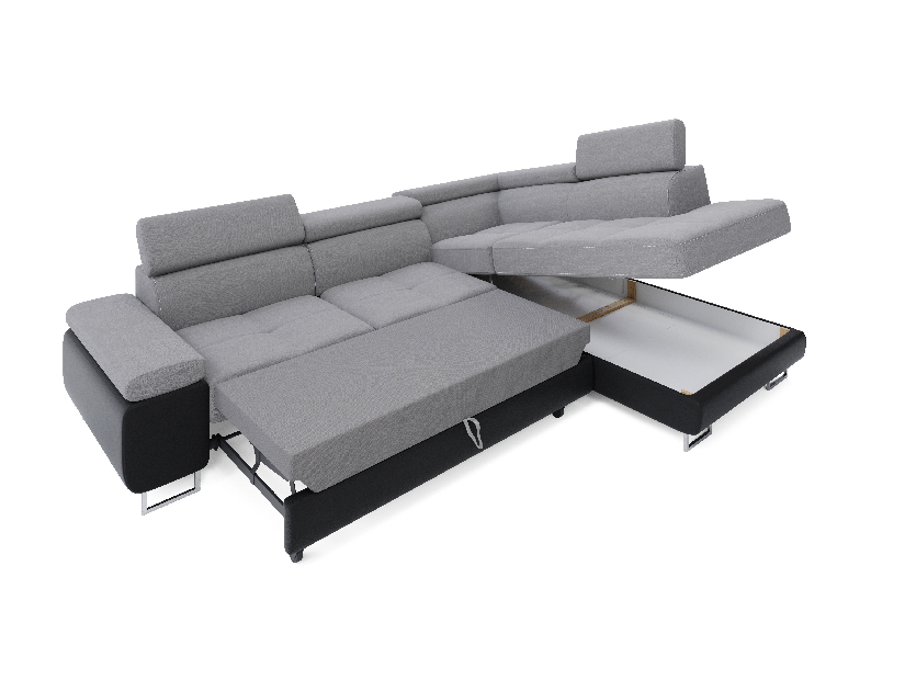 Rohová sedacia súprava Ascend L (sivá + čierna) (L)