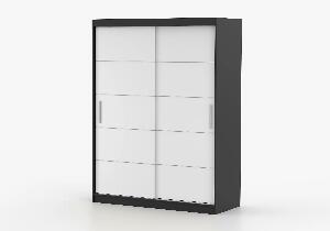 Šatníková skriňa Viola 06 (čierna + biela)