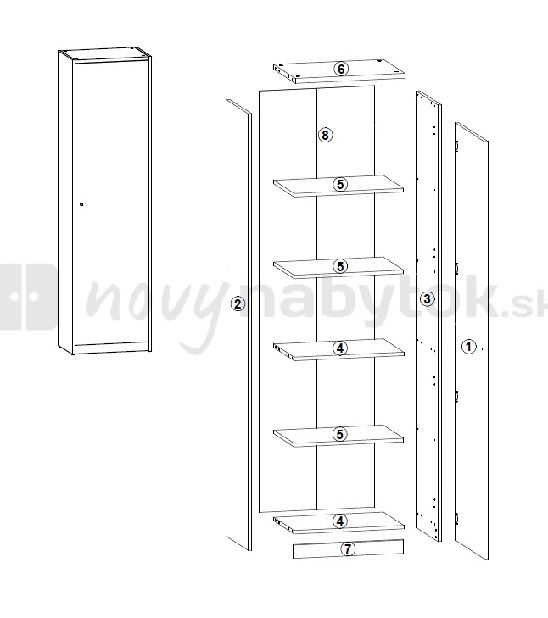 Skriňa BRW Lendi REG1D/53