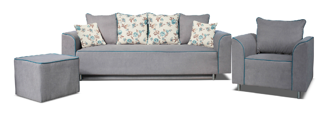 Sedacia súprava Suri 3R+1+TAB (sivá)