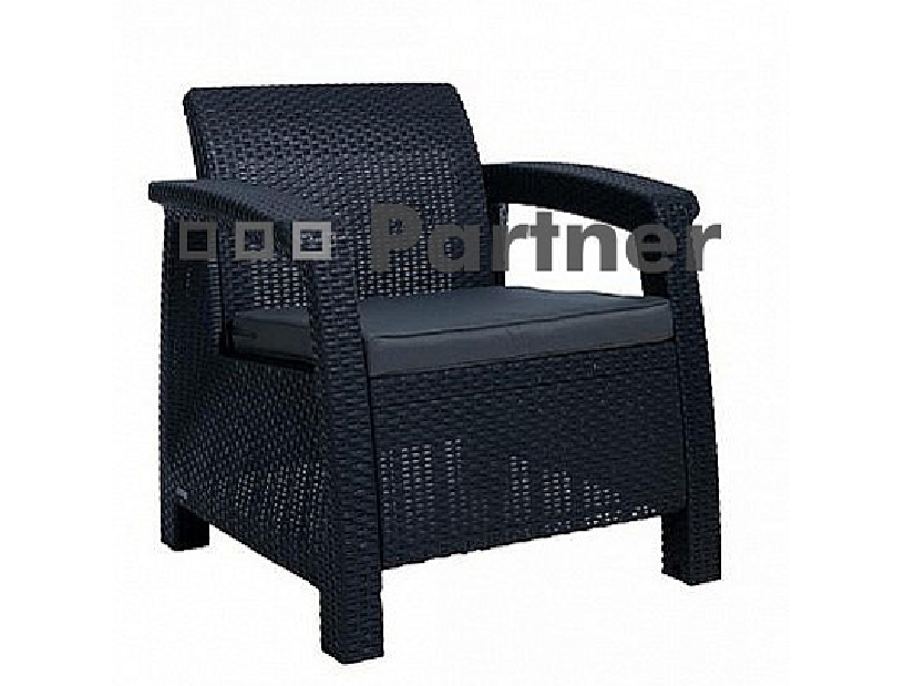 Záhradná zostava Corfu box (antracit) (um. Ratan) *vankúše ZADARMO