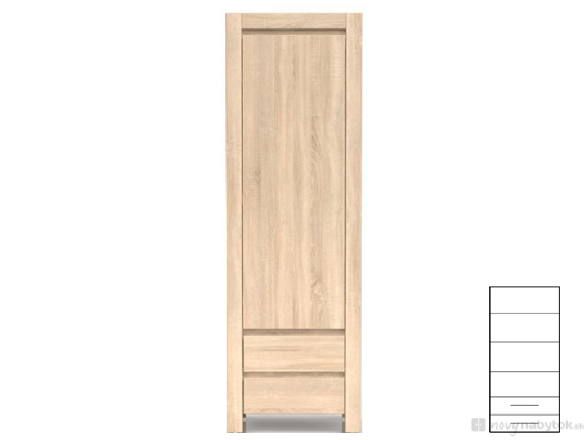 Policová skriňa BRW Agustyn REG1D2SL