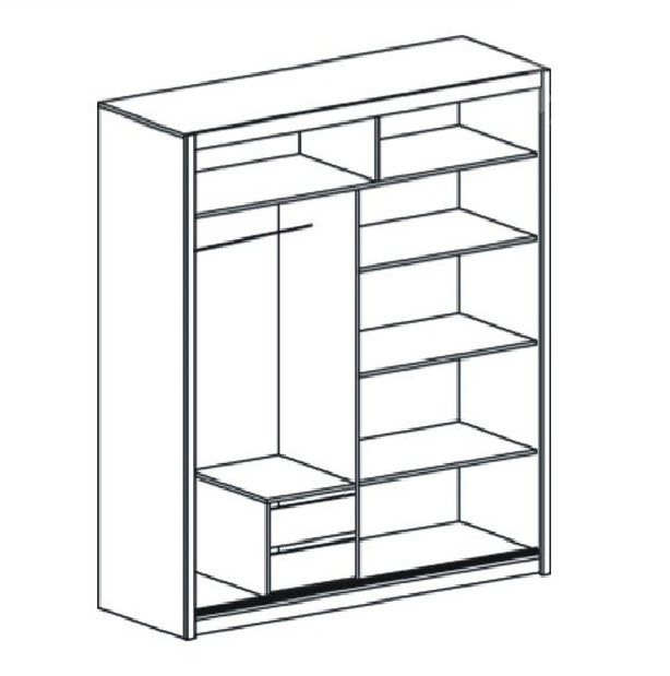 Šatníková skriňa Toronto wenge + zrkadlo MOB-4111