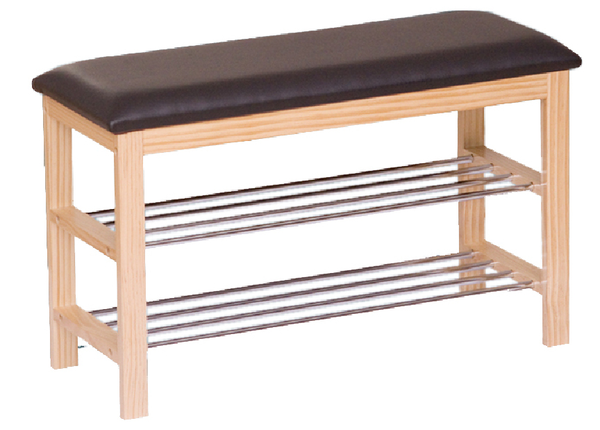 Botník (lavička do predsiene) Langella prirodná+čierna