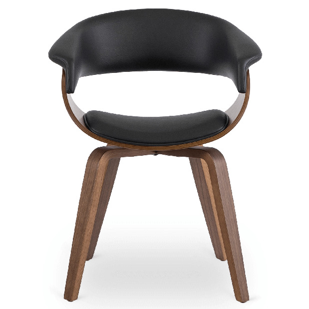 Jedálenská stolička Generosas 1 (čierna ekokoža + orech) 