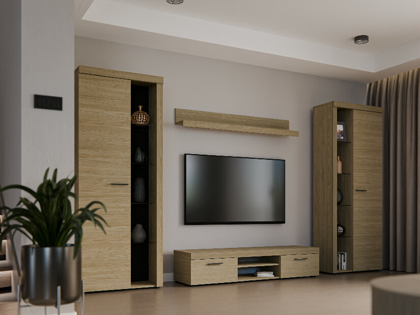 Obývacia stena Rudby XL (dub olejový) (bez osvetlenia)