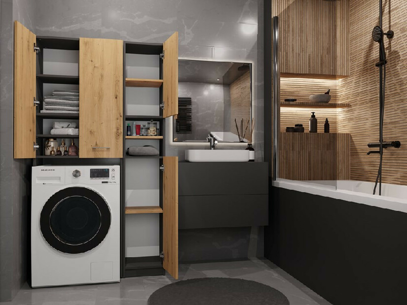 Kúpeľňová zostava Molinos 2 (antracit + dub artisan)