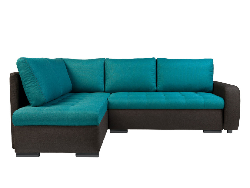 Rohová sedačka Delphine sivá/tyrkysová, ľavá