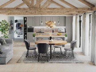 Rozkladací jedálenský stôl 120-160 cm Markus (dub zlatý + čierna) (pre 4 6 osôb)