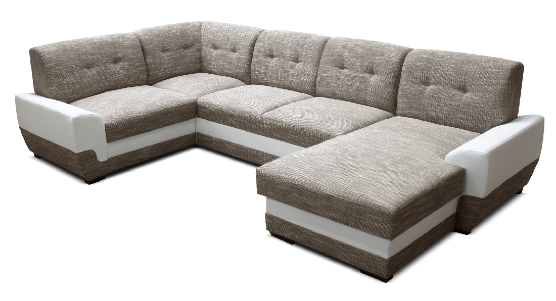 Rohová sedačka U Simona 1+A+2+L (béžová + biela) (P)