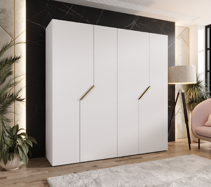 Šatníková skriňa Alaris 1 200 (biela + zlatá)