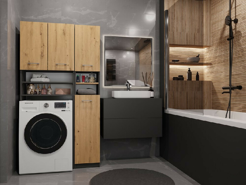 Kúpeľňová zostava Molinos 1 (antracit + dub artisan)