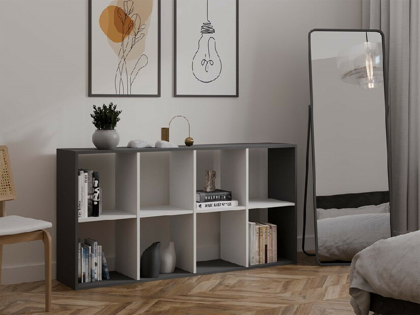 Regál Metros 4 (antracit + biela)