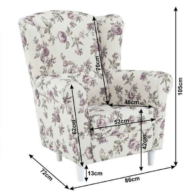 Kreslo Charlie Rose 18 (kvetinová) *výpredaj