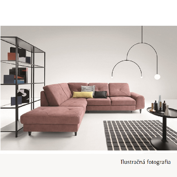 Rohová sedačka Prada (púdrová) (L)