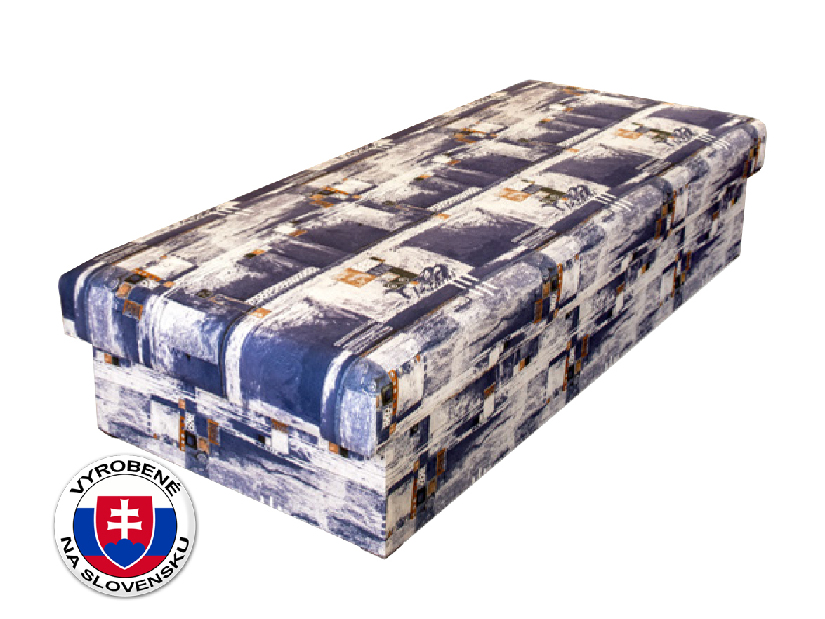 Jednolôžková posteľ 80 cm Benab Solo modrobiela (+ matrac)