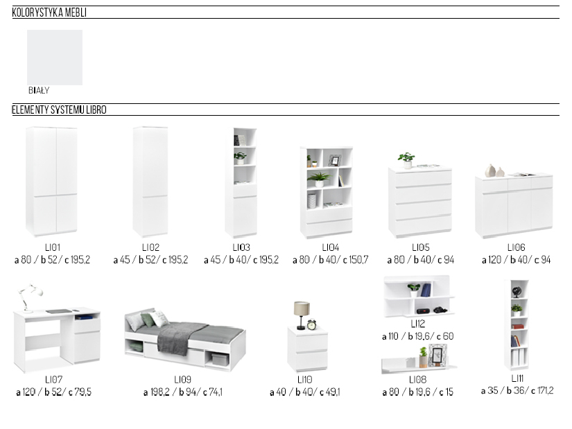 Policová skriňa Lehendakari LI02 (biela)
