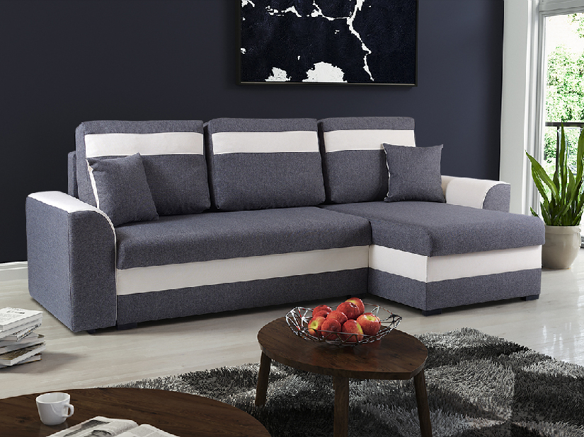 Rohová sedačka Maxtom (sivá + biela) (P)