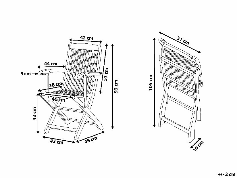 Set 2 ks. záhradných stoličiek MATARI (sivá)