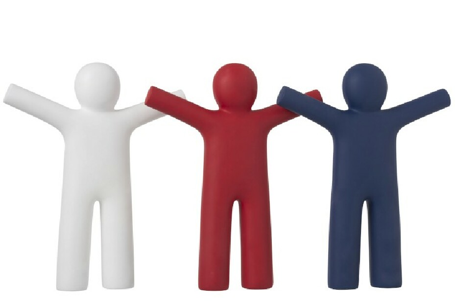 Dekorácia do domácnosti Jolipa French Riviera (biela + červená + modrá) 42x7x34cm (3ks)