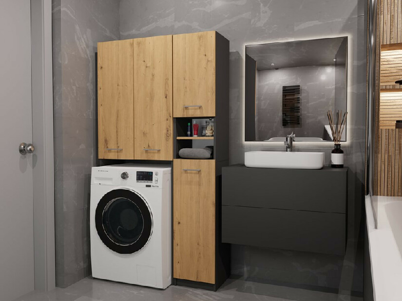 Kúpeľňová zostava Molinos 2 (antracit + dub artisan)