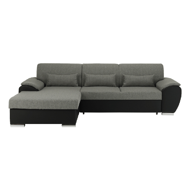 Rohová sedačka Emma malá (čierna + sivá) (L)