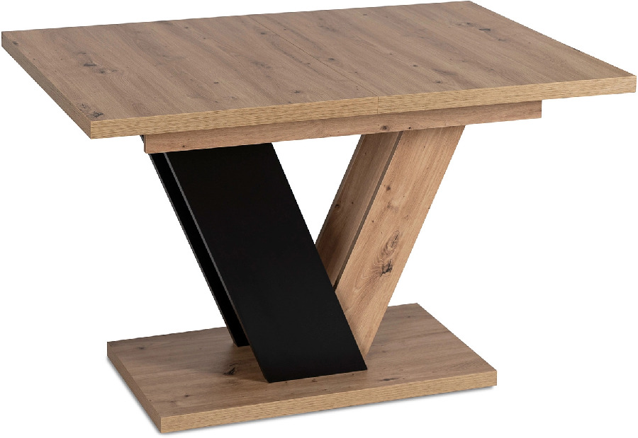 Rozkladací jedálenský stôl Comentado (dub artisan + čierna) (pre 4-6 osôb)