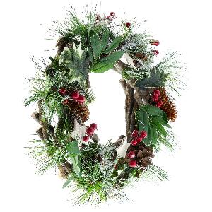 Vianočný veniec z vetvičiek a umelej čečiny 20 LED RXL 357
