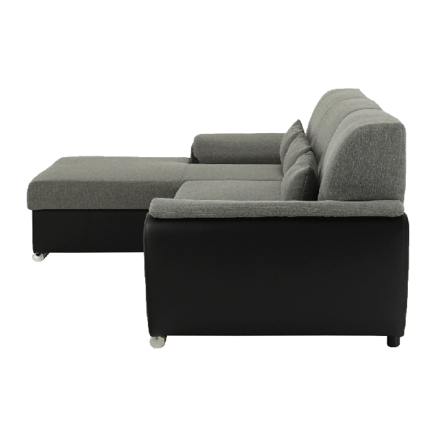 Rohová sedačka Emma malá (čierna + sivá) (L)