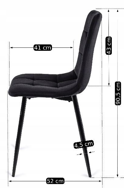 Jedálenská stolička Permite (čierna) 