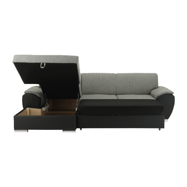 Rohová sedačka Emma malá (čierna + sivá) (L)