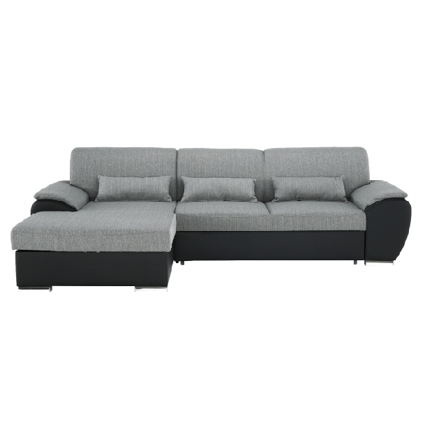 Rohová sedačka Emma malá (čierna + sivá) (L)