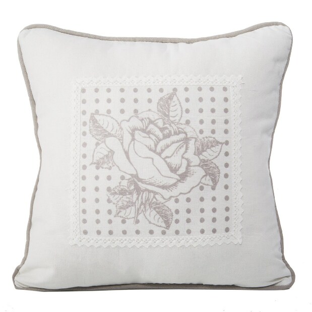 Ozdobný vankúš 40X40 cm Annet (biela + metalická) (1 ks)