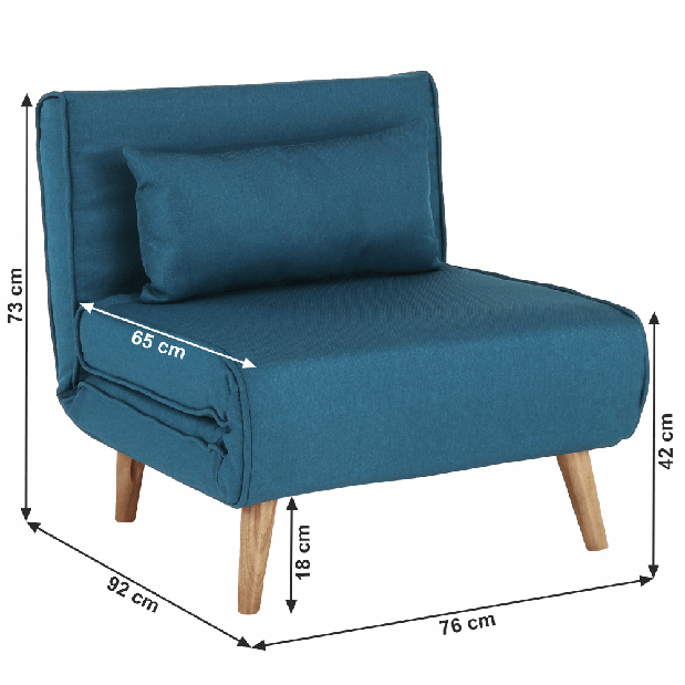Rozkladacie kreslo Fara (modrá)