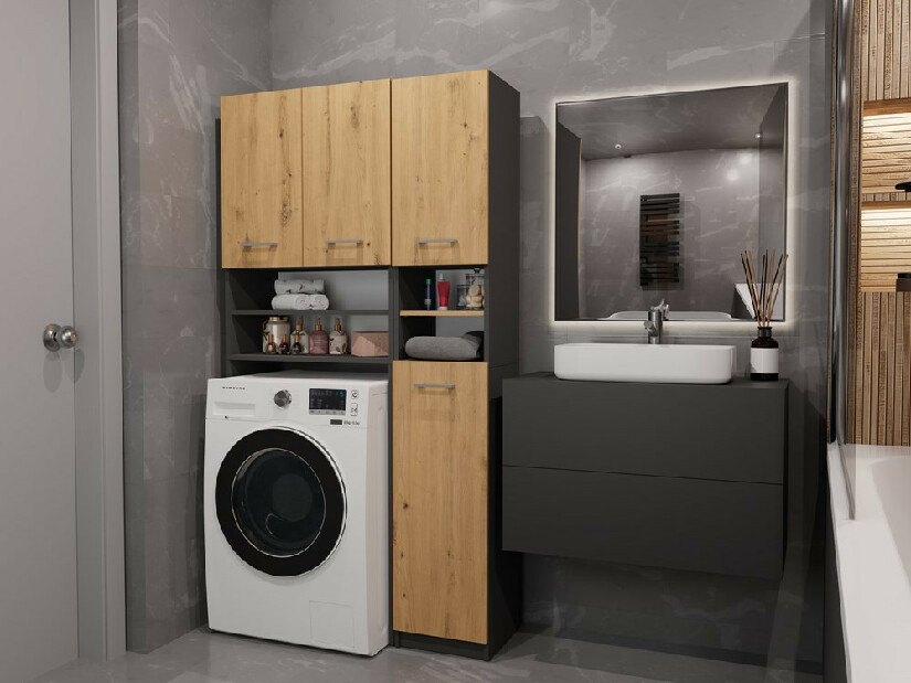 Kúpeľňová zostava Molinos 1 (antracit + dub artisan)