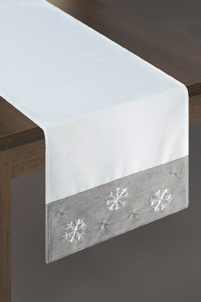 Obrus 33X140 cm Elie1 (krémová + strieborná) (1 ks)