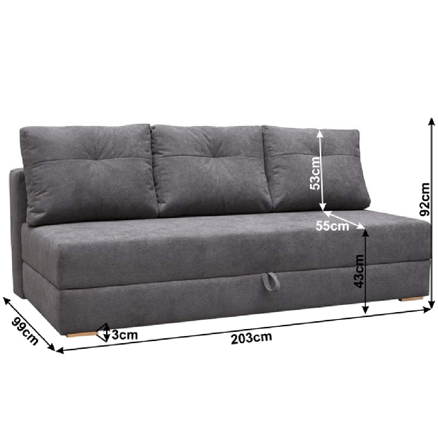 Rozkladacia pohovka Drak (sivá)