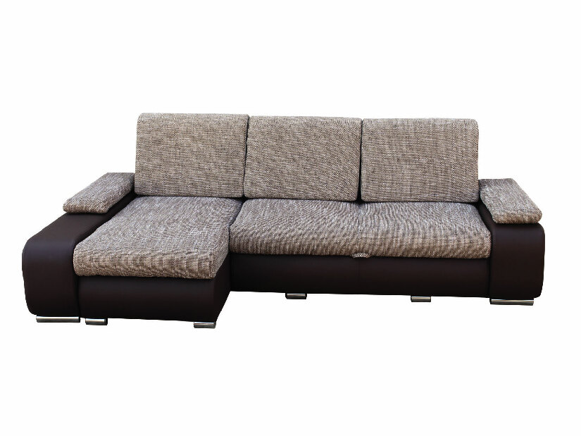 Rohová sedačka Late roh hnedá + koženka hnedá (L)